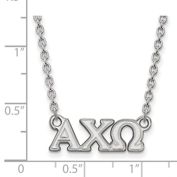 Sterling Silver Alpha Chi Omega Small Greek Letters Necklace - Picture 3 of 5